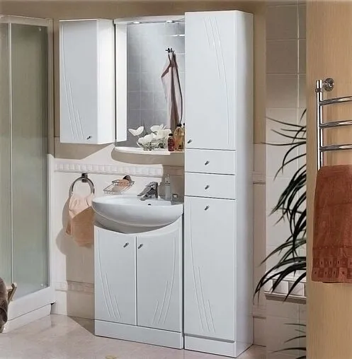 Шкаф-пенал с бельевой корзиной Aquaton Минима 35 R белый 1A132303MN01R