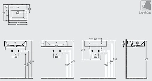 Раковина ISVEA SistemaZ Frame 50 белый 10SF50051