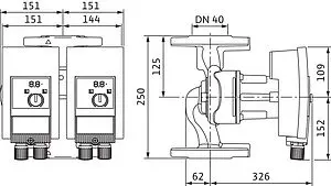 Насос циркуляционный Wilo Yonos MAXO-D 40/0.5-12 2120665, 4