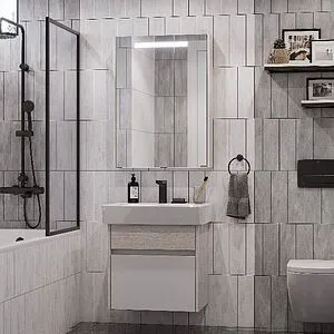 Шкаф-зеркало Aquaton Верди PRO 60 белый/ясень фабрик 1A206902VDAV0, 4