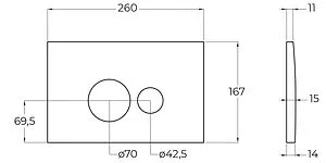 Клавиша смыва для унитаза BelBagno BB081CR хром глянцевый Клавиша смыва для унитаза BelBagno BB081CR хром глянцевый, 2
