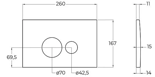 Клавиша смыва для унитаза BelBagno BB081CR хром глянцевый