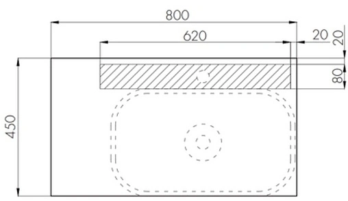 Столешница+панель Aquaton Мишель 80 дуб эндгрейн 1A253003MIX40