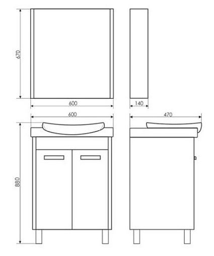 Тумба-умывальник напольная Comforty Киото 60 белый/венге