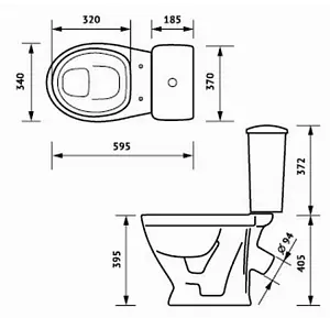 Унитаз-компакт Оскольская керамика Радуга тарельчатый стандарт белый 41901110022 Унитаз-компакт Оскольская керамика Радуга тарельчатый стандарт белый 41901110022, 2