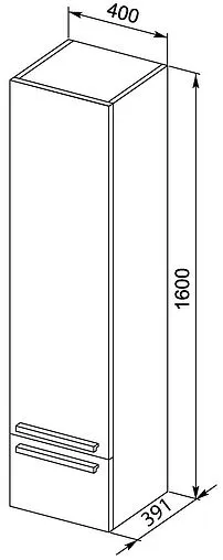 Шкаф-пенал подвесной Aquanet Нота 40 R венге 00159112 Шкаф-пенал подвесной Aquanet Нота 40 R венге 00159112