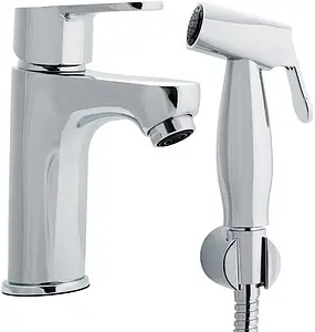 Смеситель для раковины с гигиеническим душем Swedbe Olymp хром 1860 Смеситель для раковины с гигиеническим душем Swedbe Olymp хром 1860, 1