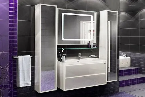 Шкаф-пенал подвесной Aquaton Римини 35 зеркало/белый 1A134603RN010