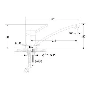 Смеситель для кухни Ewigstein бежевый 17240044 бежевый, 2