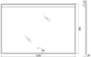 Зеркало с подсветкой BelBagno UNO 120x80 сатин SPC-UNO-1200-800-TCH Зеркало с подсветкой BelBagno UNO 120x80 сатин SPC-UNO-1200-800-TCH, 2