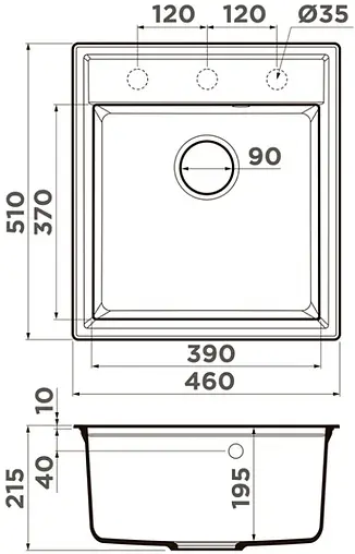 Мойка кухонная Omoikiri Daisen 46-BL черный 4993614