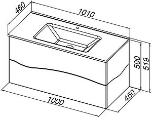 Тумба под умывальник подвесная Allen Brau Glority 100 дуб антик 1.35002.NW Тумба под умывальник подвесная Allen Brau Glority 100 дуб антик 1.35002.NW, 2