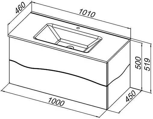 Тумба под умывальник подвесной Allen Brau Glority 100 дуб антик 1.35002.NW