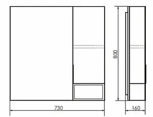 Шкаф-зеркало Comforty Франкфурт 75 дуб шоколадно-коричневый 00004151044CF, 2