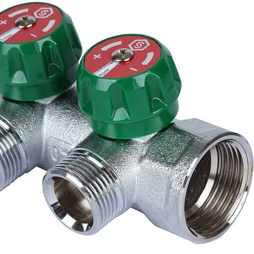 Коллектор регулирующий проходной 2 отвода 1&quot;в/н x ¾&quot;ек Stout SMB-6850-013402