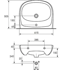 Раковина MITO Market 60 белый S-UM-MIM60/1-w, 2