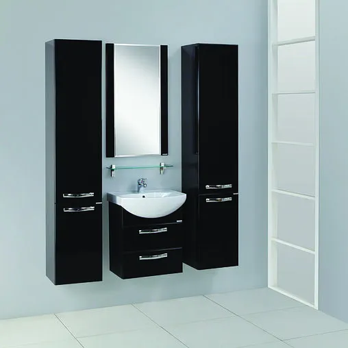 Шкаф-пенал подвесной с бельевой корзиной Aquaton Ария М 35 чёрный 1A124403AA950 Шкаф-пенал подвесной с бельевой корзиной Aquaton Ария М 35 чёрный 1A124403AA950