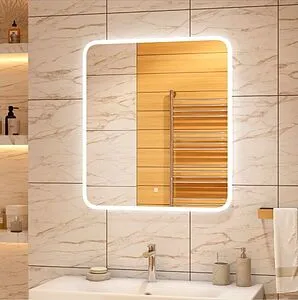 Зеркало с подсветкой Continent Glamour Led 80 белый ЗЛП440 Зеркало с подсветкой Continent Glamour Led 80 белый ЗЛП440, 3