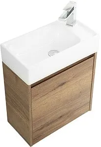 Тумба-умывальник подвесная BelBagno KRAFT MINI 50 L Rovere Tabacco KRAFT MINI-500/260-1A-SO-RT-L+7045-KL, 5