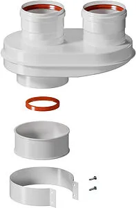 Адаптер разделительный Ø 60/100 x 80/80мм (алюм.) Krats VA80-80B, 1