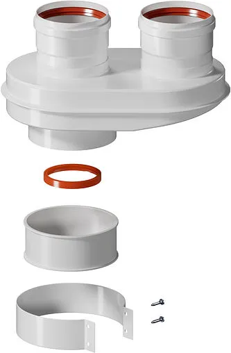 Адаптер разделительный Ø 60/100 x 80/80мм (алюм.) Krats VA80-80B