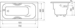 Ванна чугунная Goldman Donni 170x80 DN17080 Ванна чугунная Goldman Donni 170x80 DN17080, 2