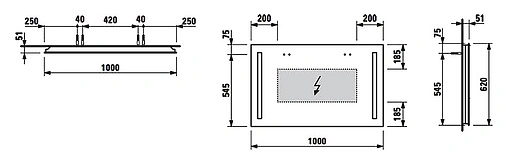 Зеркало с подсветкой Laufen Pro A 100 4.4725.2.996.144.1