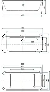 Ванна акриловая отдельностоящая Allen Brau Infinity 1 170x80 белый 2.21001.20 Ванна акриловая отдельностоящая Allen Brau Infinity 1 170x80 белый 2.21001.20, 2