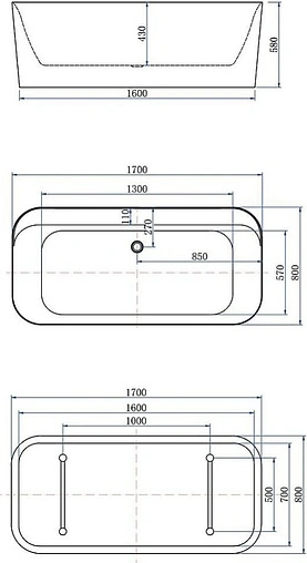 Ванна акриловая отдельностоящая Allen Brau Infinity 1 170x80 белый 2.21001.20 Ванна акриловая отдельностоящая Allen Brau Infinity 1 170x80 белый 2.21001.20