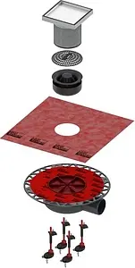 Трап горизонтальный Set TECEdrainpoint S 150x150мм KDP-L50 Трап горизонтальный Set TECEdrainpoint S 150x150мм KDP-L50, 1