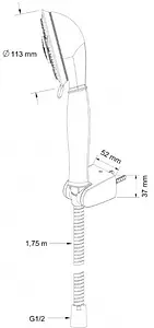 Душевой набор Swedbe Calypso хром 5089, 2