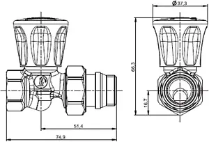 Вентиль регулирующий прямой ½" в/н Gekon GK 7355 12 Вентиль регулирующий прямой ½" в/н Gekon GK 7355 12, 2