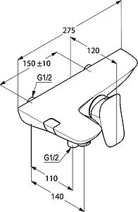 Смеситель для ванны Kludi Ambienta хром 534450575 Смеситель для ванны Kludi Ambienta хром 534450575, 2