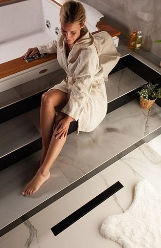 Лоток душевой Set 950мм h=62мм 0.8л/сек Pestan Confluo Frameless Black Glass Line 950 13701207