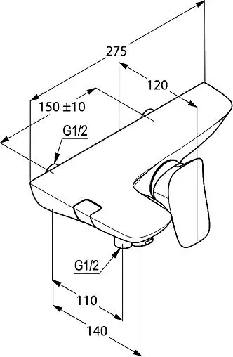 Смеситель для ванны Kludi Ambienta хром 534450575 Смеситель для ванны Kludi Ambienta хром 534450575
