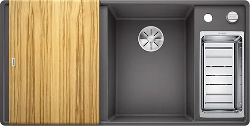 Мойка кухонная Blanco Axia III 6 S-F 100 R (доска ясень) тёмная скала 523484 Мойка кухонная Blanco Axia III 6 S-F 100 R (доска ясень) тёмная скала 523484
