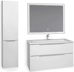 Зеркало с подсветкой Jorno Slide 100 с часами белый Sli.02.92/W Зеркало с подсветкой Jorno Slide 100 с часами белый Sli.02.92/W, 3