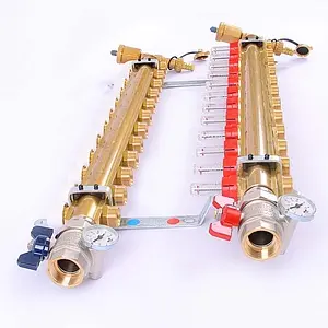 Группа коллекторная с расходомерами 12 отводов 1&quot;в/в x ¾&quot;ек Tiemme 3870018, 4