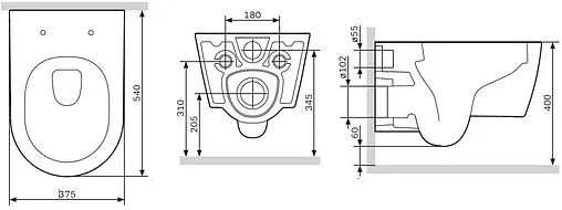 Унитаз подвесной безободковый Am.Pm Func FlashClean белый C8F1701SC
