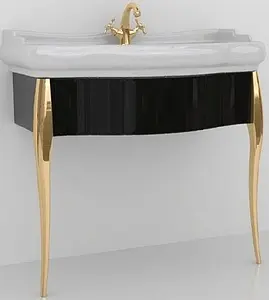 Консоль напольная Kerasan Retro 73 чёрный/золото 7362K3 Консоль напольная Kerasan Retro 73 чёрный/золото 7362K3, 1