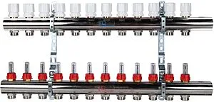 Группа коллекторная с расходомерами 12 отводов 1&quot;в/в x ¾&quot;ек Luxor CD 477/12 15662712N, 1