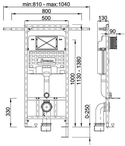 Инсталляция для подвесного унитаза Styron Niagara Fix Plus STY-742 Инсталляция для подвесного унитаза Styron Niagara Fix Plus STY-742