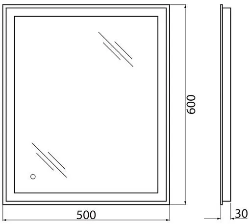 Зеркало с подсветкой BelBagno 50x60 SPC-GRT-500-600-LED-TCH
