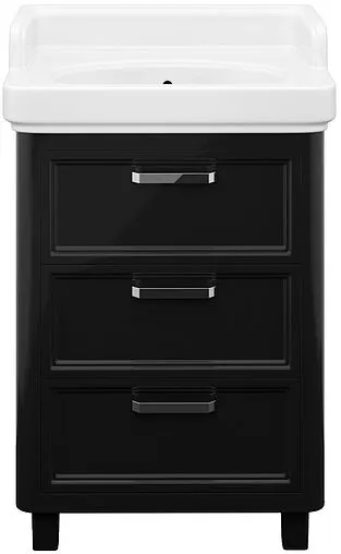 Тумба-умывальник подвесная Kerama Marazzi Pompei 60 чёрный PO.60.3\BLK+PO.wb.60