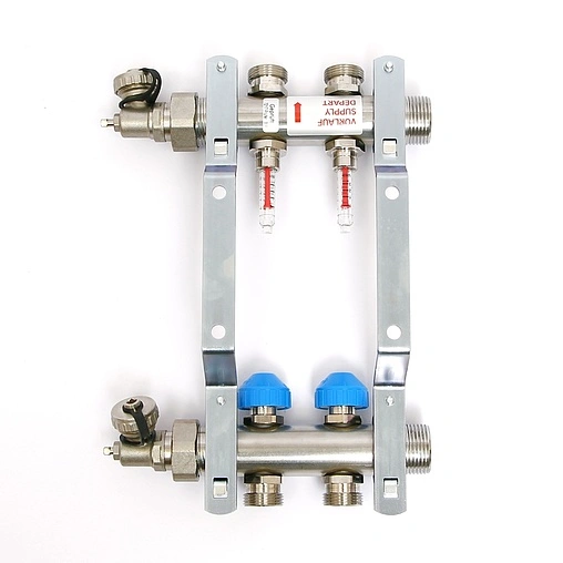 Группа коллекторная с расходомерами 2 отвода 1&quot;н/н x ¾&quot;ек Uni-fitt 455W4302