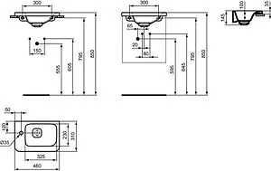 Раковина Ideal Standard Tonic II Guest 45 L белый K087501 Раковина Ideal Standard Tonic II Guest 45 L белый K087501, 2
