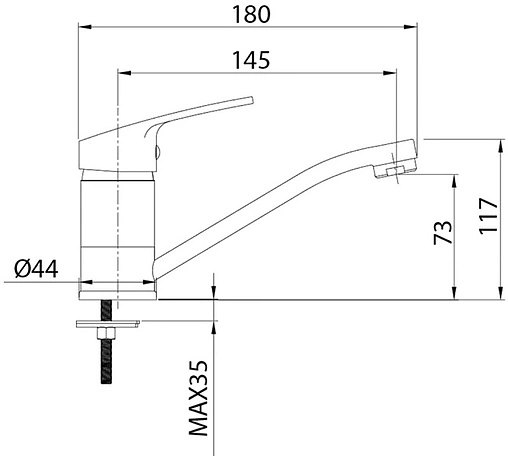 Смеситель для раковины Milardo Simp хром SIMSBR0M01