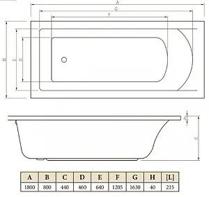 Ванна акриловая C-bath Selena 180x80 CBQ007004 Ванна акриловая C-bath Selena 180x80 CBQ007004, 2