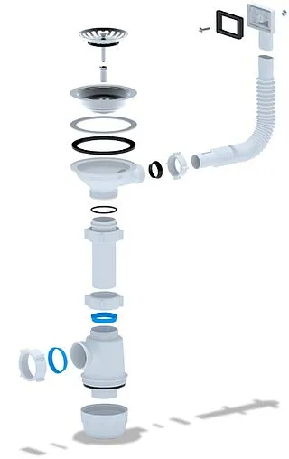 Сифон бутылочный для мойки с переливом Ани Пласт Грот A0145S Сифон бутылочный для мойки с переливом Ани Пласт Грот A0145S