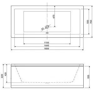 Ванна акриловая Cezares Plane 160x70 Ванна акриловая Cezares Plane 160x70, 2